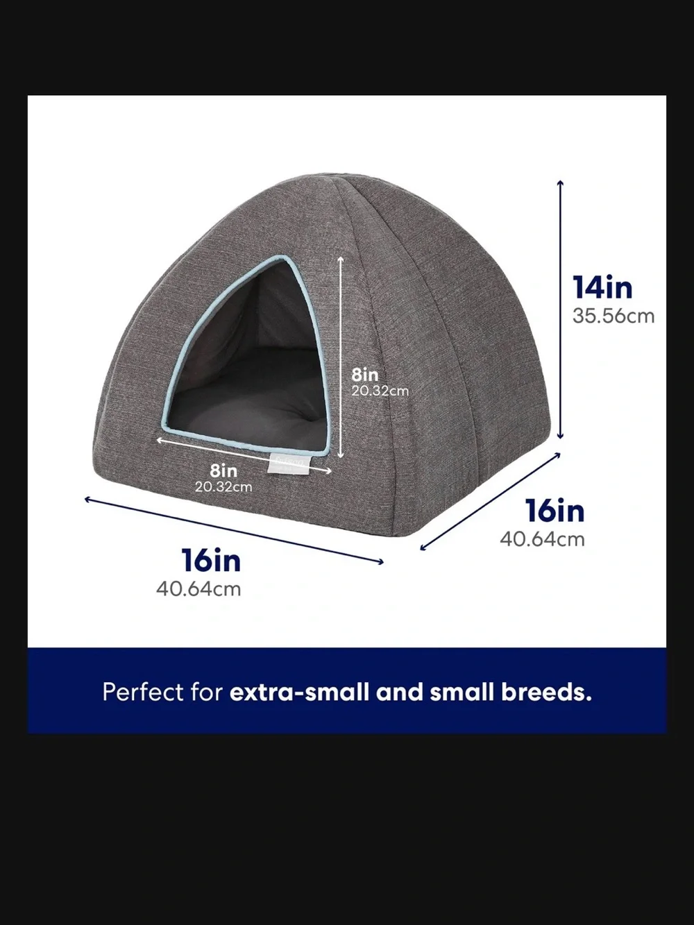 2 Grey Pet Cave Beds with Cream Plush Interior